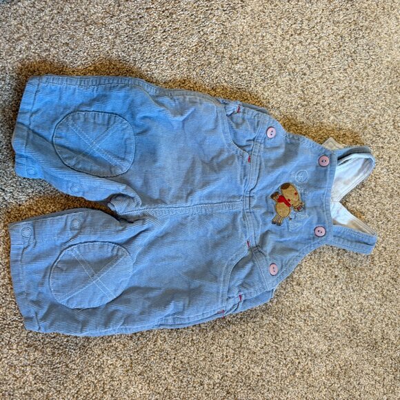 Vintage Baby Kids Corduroy Light Blue Overalls Christmas Infant - Picture 3 of 10
